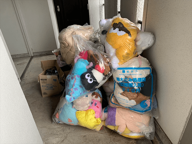 ぬいぐるみの回収